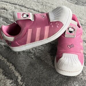 Adidas Kids Pink and White Hello Kitty Sneakers